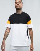 Asos Oversized T-shirt With Color Block Panelling - Black