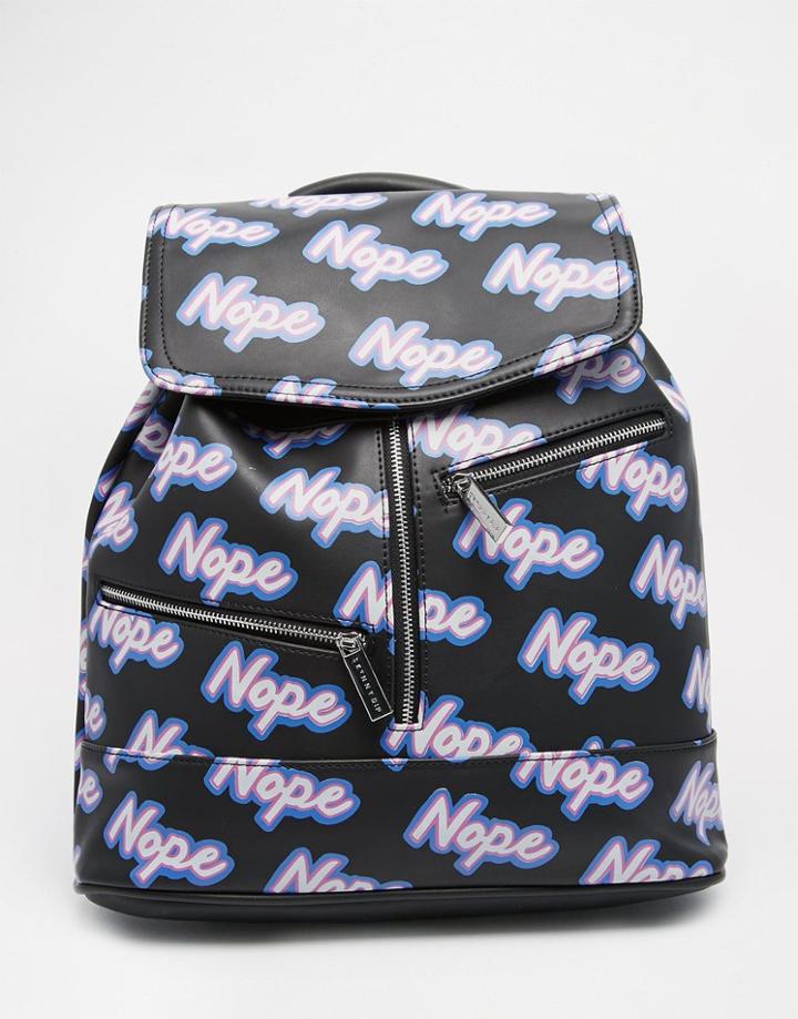 Skinnydip 'nope' Print Biker Backpack - Multi