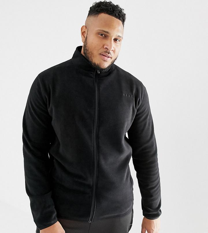 Asos 4505 Plus Fleece With Full Zip In Black Thermal Fabric