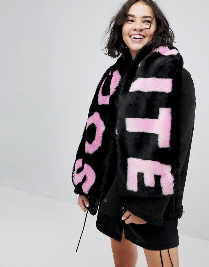 Skinnydip Socialite Pink Faux Fur Scarf - Pink