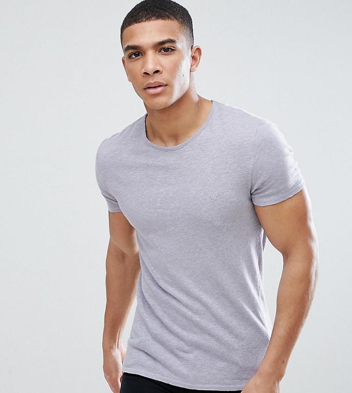 Heart & Dagger Muscle Fit T-shirt With Embroidery - Purple
