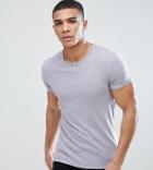 Heart & Dagger Muscle Fit T-shirt With Embroidery - Purple