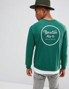 Brixton Wheeler Sweatshirt With Back Print - Green