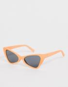 Le Specs On The Hunt Cat Eye Sunglasses In Orange - Orange