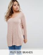 Junarose Long Sleeve Lightweight Knitted Sweater - Brown