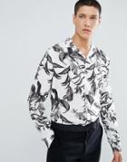 For Regular Fit Shirt With Floral Print In White - White