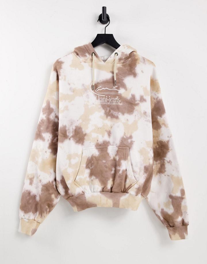Karl Kani Jeans Signature Tie Dye Hoodie In Brown