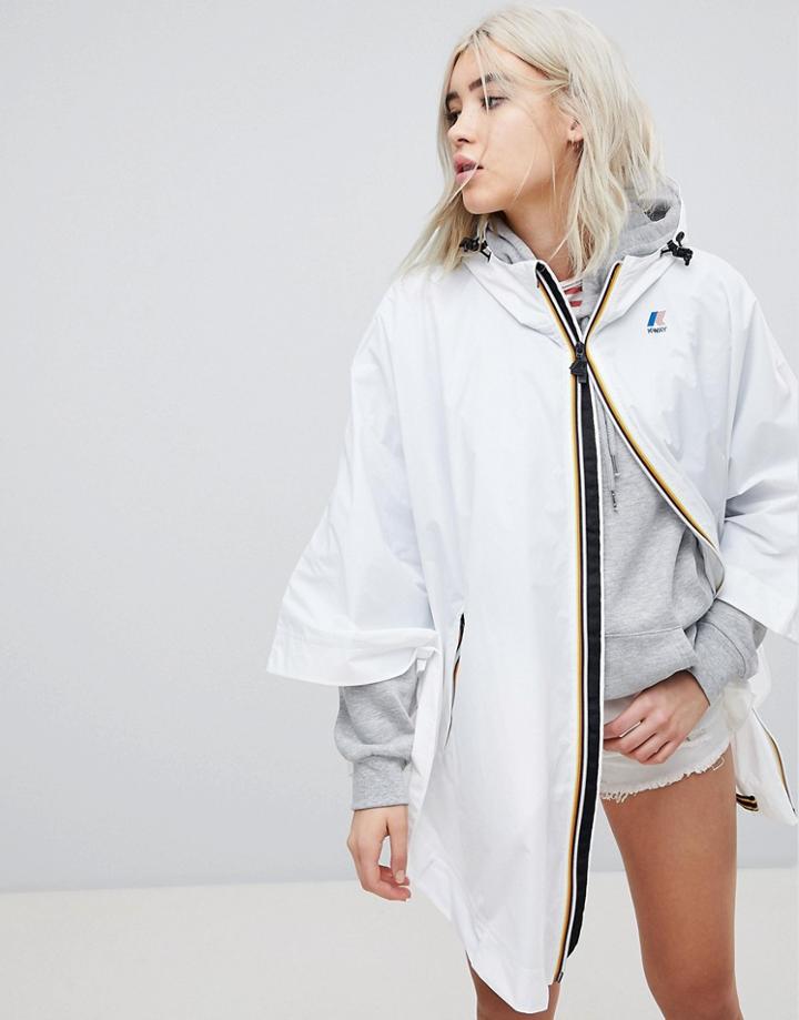K-way Morgan Zip Through Waterproof Poncho - White