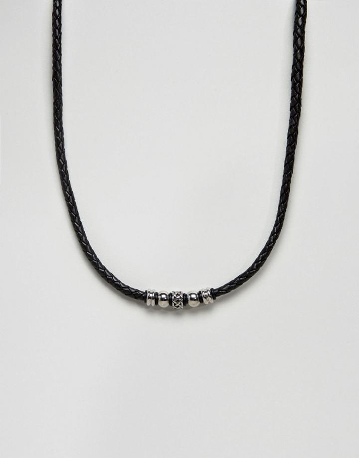 Fred Bennett Black Leather Necklace - Black