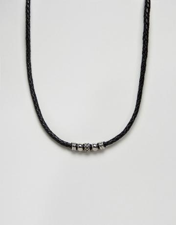 Fred Bennett Black Leather Necklace - Black