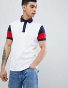 Tommy Hilfiger Essential Color Block Pique Polo Regular Fit In White - White
