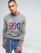Asos Sweater With 1990 Design - Gray