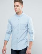 Pull & Bear Regular Fit Denim Shirt In Light Wash Blue - Blue