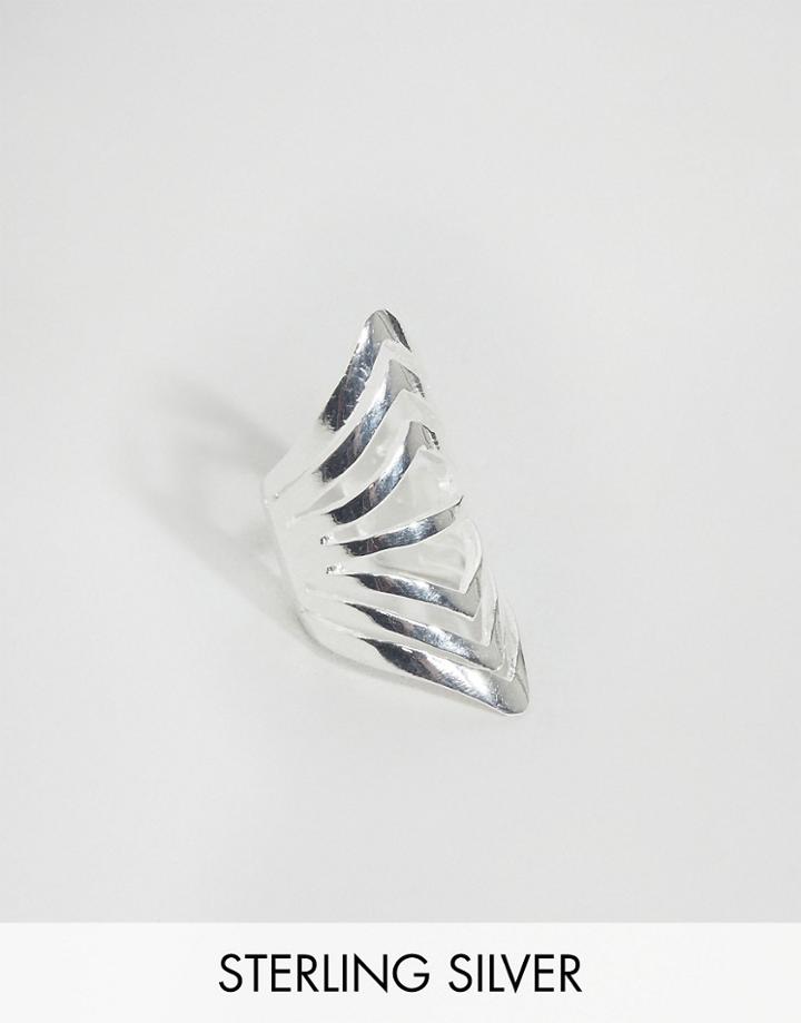 Asos Sterling Silver Single Triangle Ear Cuff - Silver