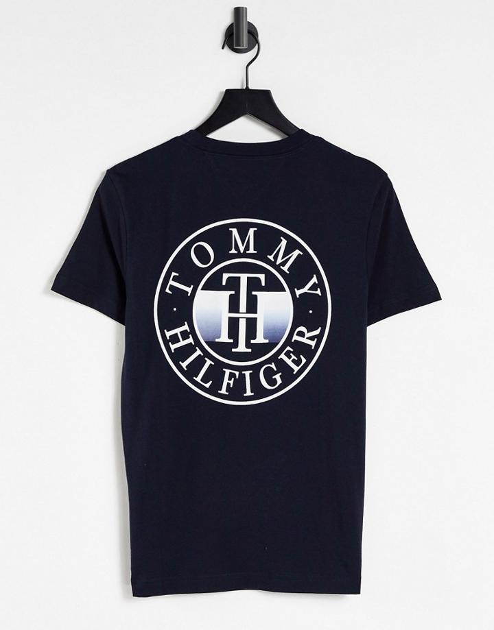 Tommy Hilfiger Degrade Print T-shirt In Navy