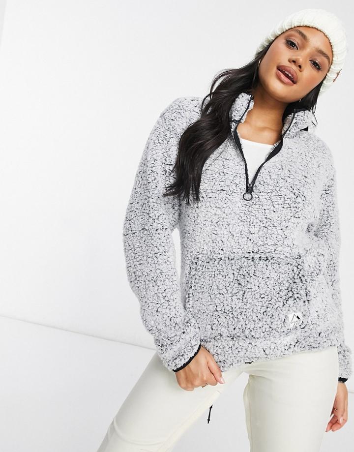 Protest Camille 1/4 Zip Fleece In White/black