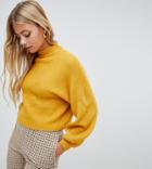 Miss Selfridge Balloon Sleeve Sweater In Ochre - Yellow
