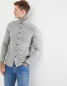Asos Design Regular Fit Flannel Shirt In Gray - Gray