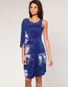 Asos Graphic Panel Print Dress - Blue