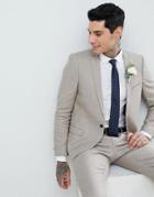 Twisted Tailor Super Skinny Suit Jacket In Stone Linen - Stone