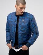 Le Breve Ma1 Camo Bomber - Navy