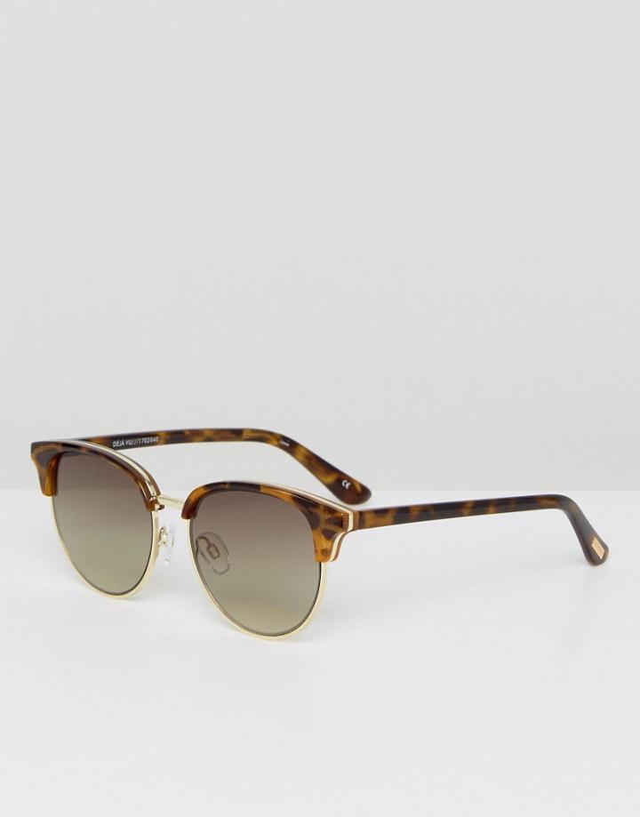 Le Specs Deja Vu Retro Sunglasses In Tort - Brown