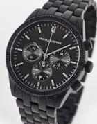 Asos Design Bracelet Watch In Matte Black-gray