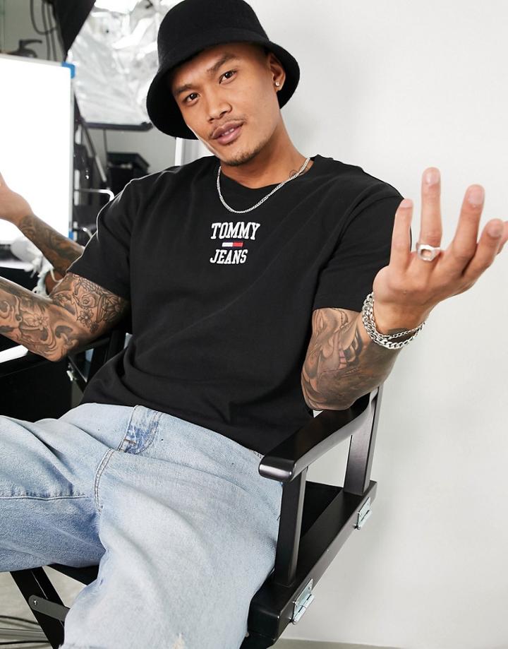 Tommy Jeans Homespun Central Logo T-shirt Classic Fit In Black