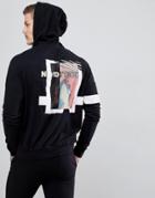Religion Lightweight Hoodie With Back Photo Print - Black
