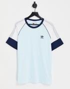 Adidas Originals Sprt Us Color Block T-shirt In Almost Blue