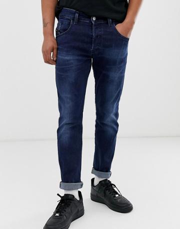 Diesel D-bazer Tapered Slim Fit Jeans In 083at Dark Wash - Blue