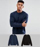 Asos Sweatshirt 2 Pack Black/ Navy Save - Multi