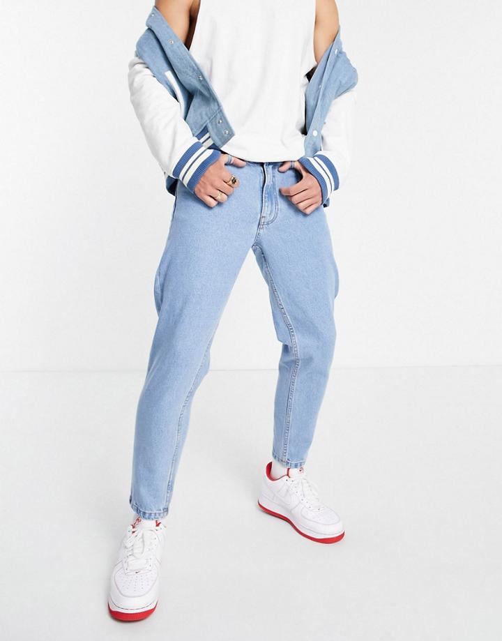 Don't Think Twice Rigid Tapered Fit Jeans In Light Stone Wash Blue-neutral