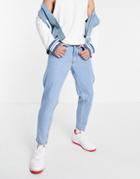Don't Think Twice Rigid Tapered Fit Jeans In Light Stone Wash Blue-neutral