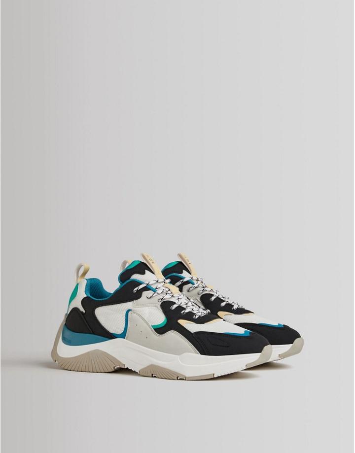 Bershka Chunky Sneakers In Color Block-multi
