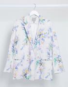 Asos Design Dad Suit Blazer In Floral Print-multi
