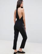 Asos Racer Back Casual Jumpsuit - Black