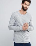 Only & Sons Long Sleeve Top With Flecked Detail & Wide Neck - Blue