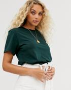 Weekday Relaxed Fit T-shirt In Dark Green - Green
