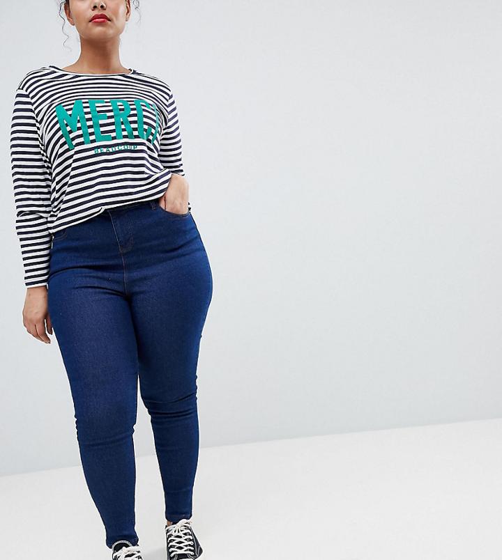 New Look Curve Basic Skinny Denim Jegging - Blue