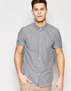 Asos Navy Gingham Check Shirt In Regular Fit - Navy