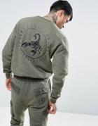 Cayler & Sons Sweatshirt With Scorpion Back Embroidery - Green