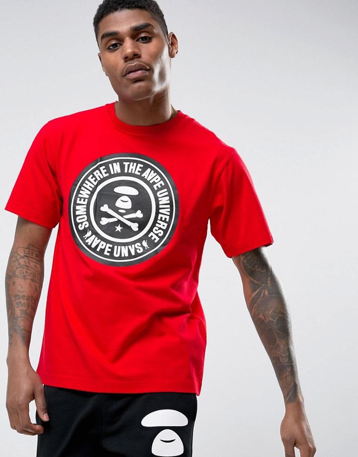 Aape By A Bathing Ape T-shirt With Bone Stamp Logo - Red