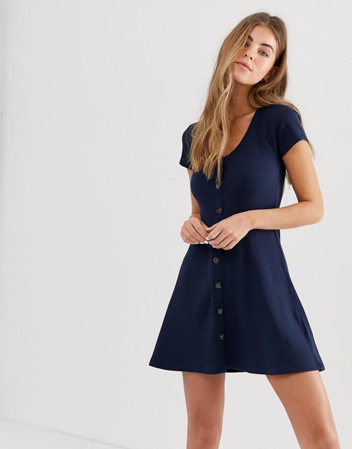 Hollister Ribbed Mini Dress - Navy