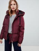 Only Quilted Metallic Detail Padded Jacket-red
