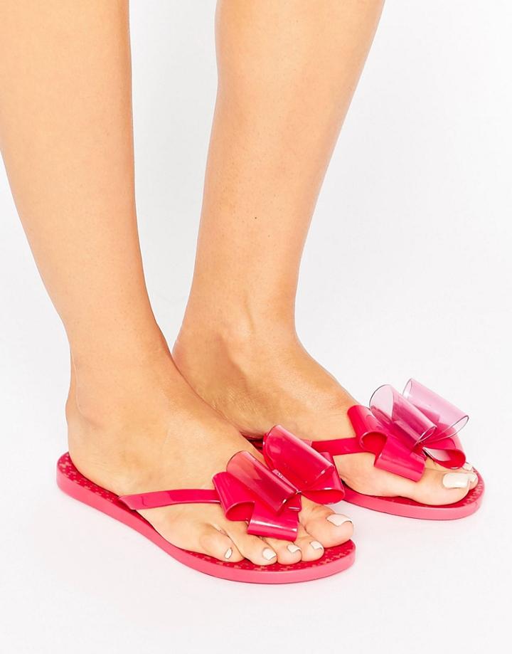 Zaxy Link Twin Bow Flip Flop - Pink