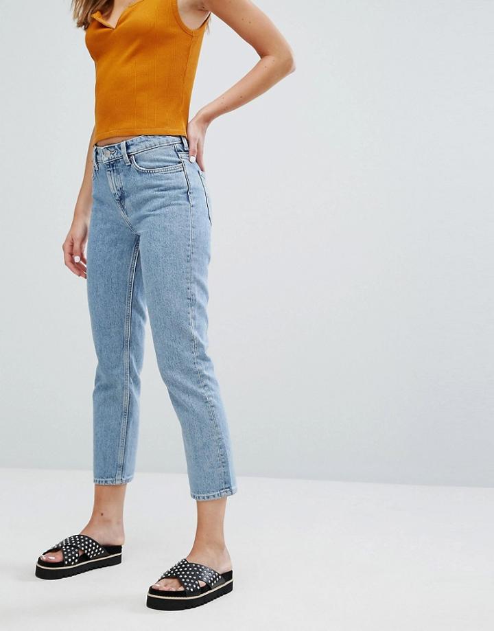 Weekday Ami Mid Rise Rigid Crop Jean - Blue