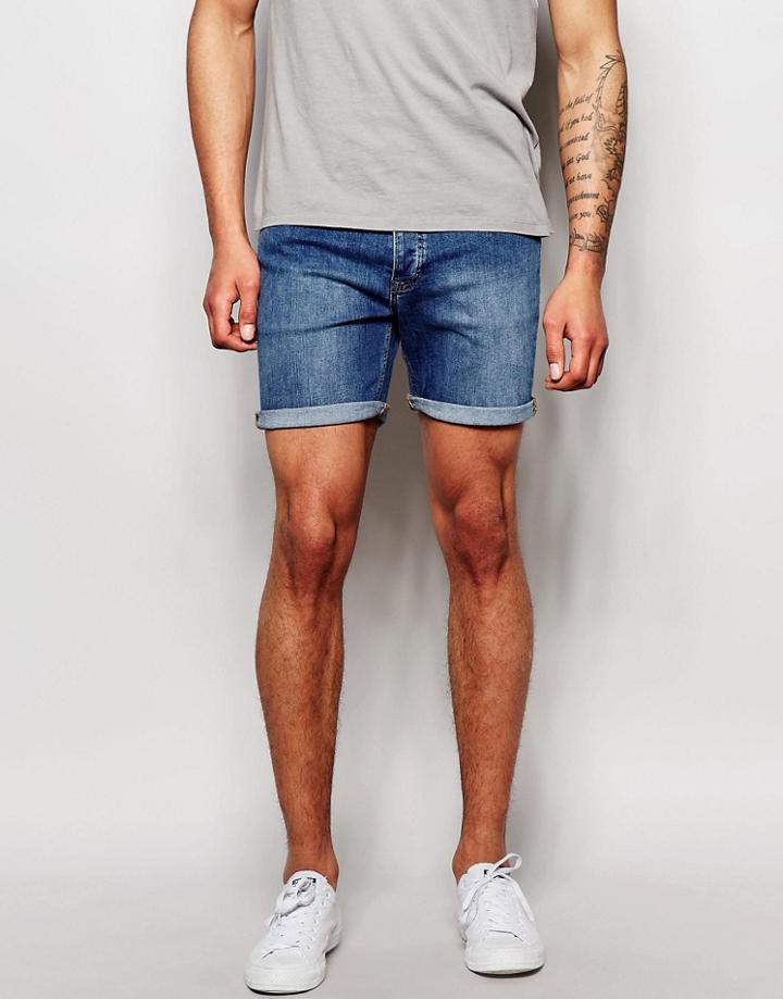 Dr Denim Trench Denim Shorts 70s Stone Wash - 70s Stone