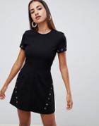 Versace Jeans Fit And Flare Mini Dress - Black