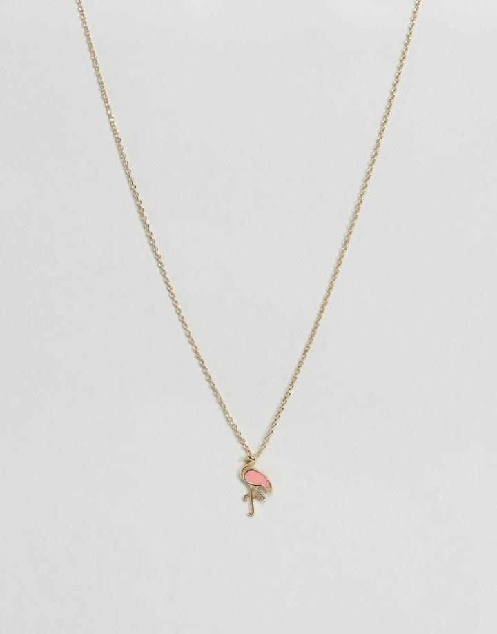 Limited Edition Pink Flamingo Necklace - Gold